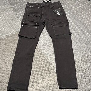 Men's Black Cargo Pants with Utility Pockets